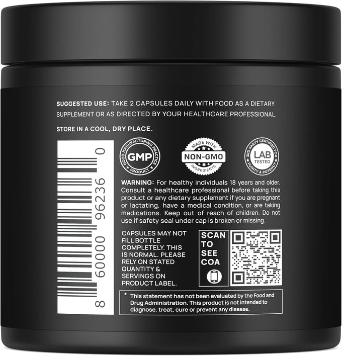 40x Strength Organic Black Maca Root with Ashwagandha Supplement