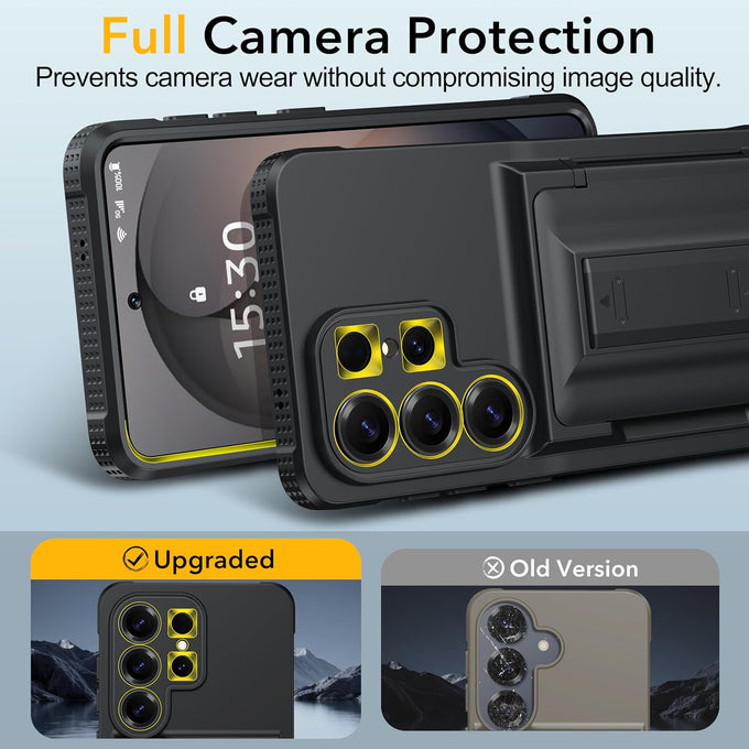 Oterkin for Samsung Galaxy S26 Ultra Wallet Case [4-5 Card Holder] [Kickstand] [RFID Blocking] [Full Camera Protection] [Military Grade Protection] Shockproof Rugged Phone Case for S26 Ultra, Black