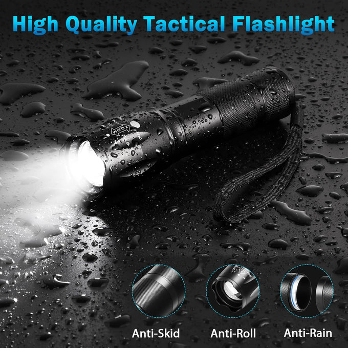 6Pack LED Flashlights High Lumens, 5Mode Tactical Flashlight for Home, Small Flashlights Powerful, Pocket Flashlight Battery Powered, Adjustable Torch Light, Mini Flash Light for Emergencies Camping