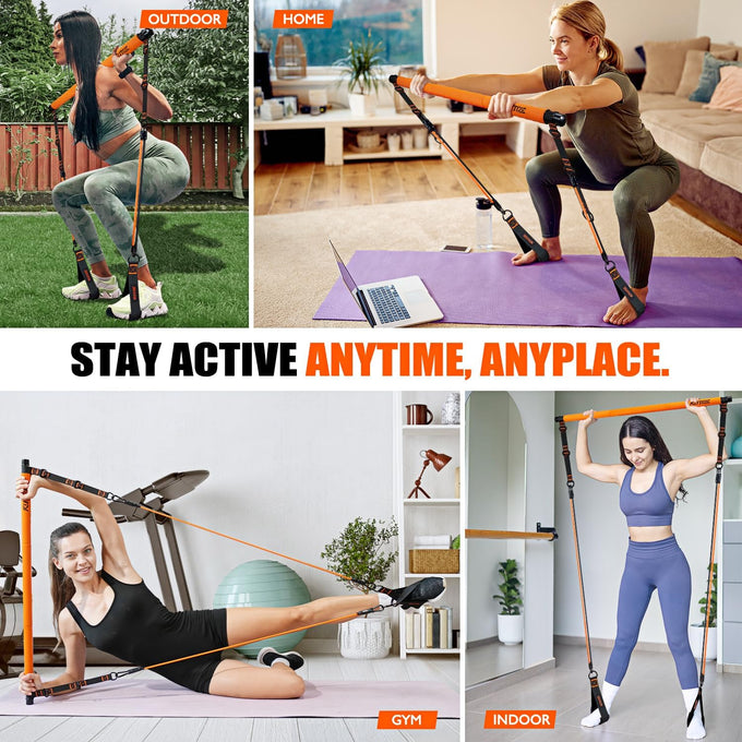 KUTIZE Pilates Bar Kit with Resistance Bands for Full-Body Workouts