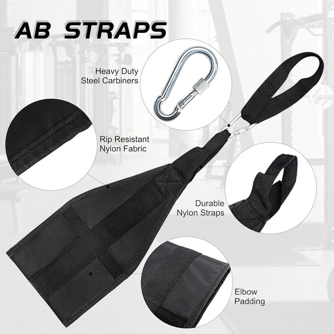 Hanging Ab Straps for Pull Up Bar: Gym Ab Sling Straps for Arm & Leg Raises
