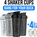 VELOMIX 28oz Protein Shaker Bottles - 4 Pack, Leak Proof