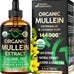 Mullein Drops for Lungs - USDA Organic Liquid - Mullein Leaf Extract Supplement - for Women & Men - Lung & Bronchial Cleanse for Smokers - Respiratory Health Support - As Tincture, Tea, Pills - 4 oz