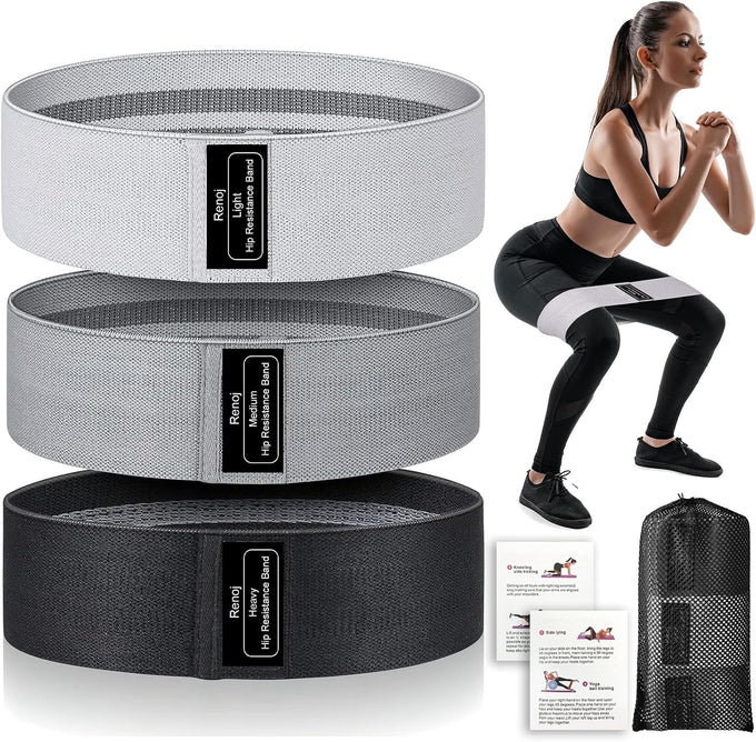 Renoj Resistance Bands for Workout: 3-Set Exercise Bands for Pilates, Yoga, Home Gym