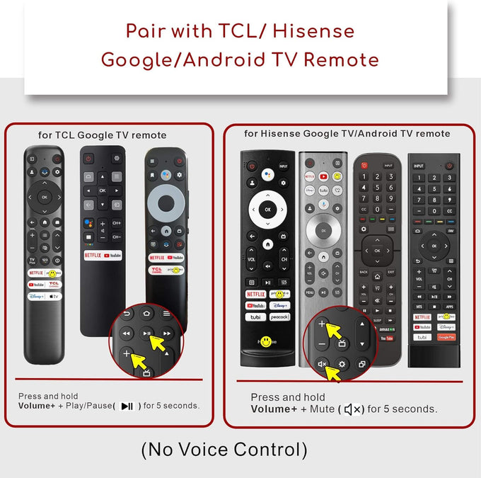 Replacement Voice Remote for Insignia, Toshiba, Hisense, TCL Smart TV 2025, Universal TV Remote Compatible with TCL, Google Philips, Sony, Samsung and Roku TVs