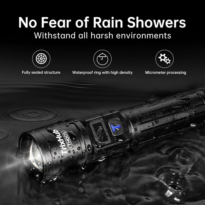 Rechargeable Flashlights 2 Pack, Super Bright High Lumens Flash Light, 5 Modes Zoomable Linternas with LCD Digital Display, Powerful Handheld LED Flashlights for Home Emergencies Camping