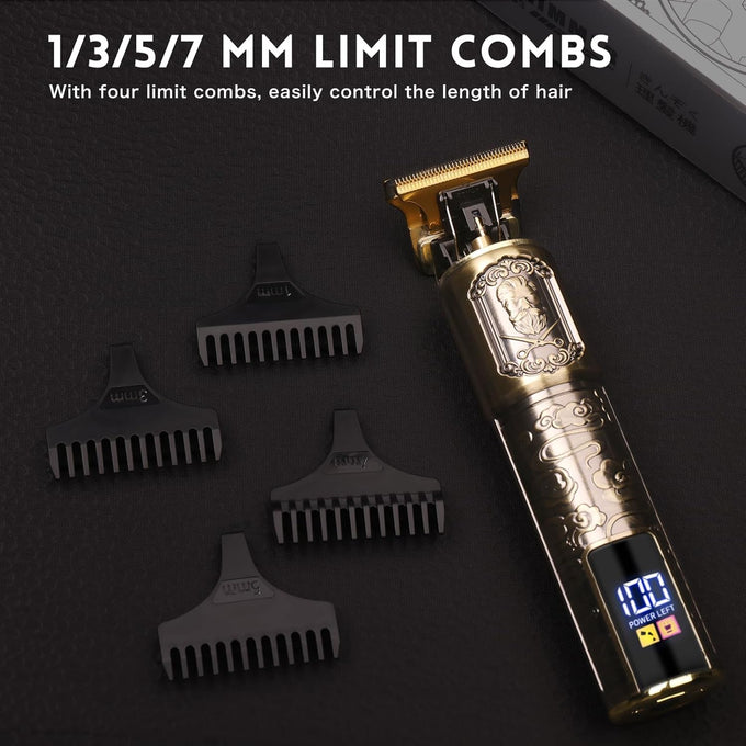 Ufree Professional Beard Trimmer for Men, Zero Gapped T-Blade Hair Clipper & Mustache Trimmer Kit with LCD Display, Precision Edgers for Haircut & Grooming, Barber-Grade Electric Shaver, Gifts for Men