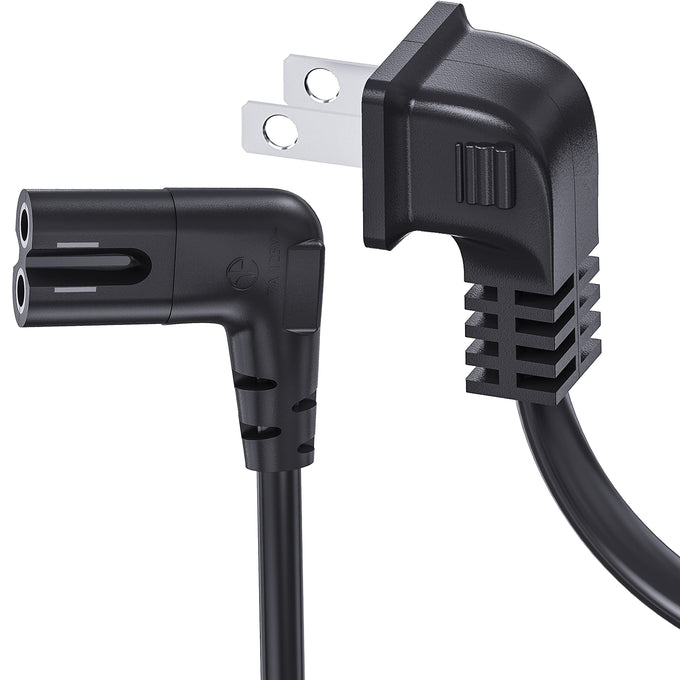 TV Power Cord Compatible with Samsung TV, Ancable 12-Feet 90 Degree Angled 18AWG 2-Prong to L-Shaped C7 Power Cord Compatible with Samsung Philips Toshiba LG Sony Sharp Panasonic Vizio LED T V Sky Box