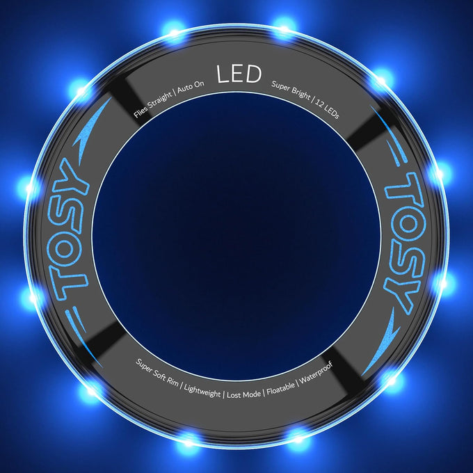 TOSY Flying Ring - 36 RGB Multicolor or 12 Monocolor LEDs, Super Bright, Lost Mode, Auto Light Up, Christmas Stocking Stuffers Gift for Kid/Teen/Boy/Girl, Safe, Waterproof, Pool/Beach/Camping Toy