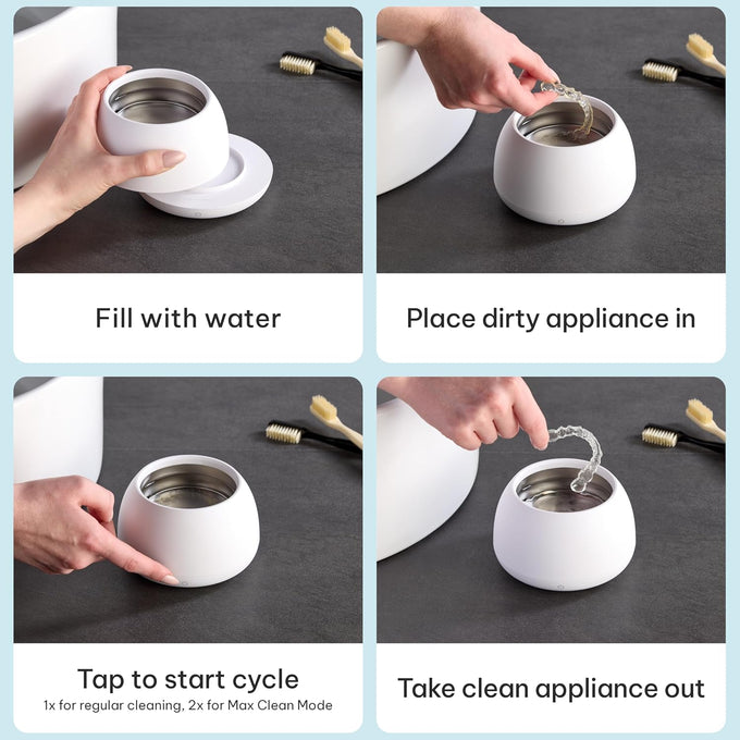Zima Dental Pod PRO: New Ultrasonic Retainer Cleaner Machine. Market-Leading, Best Aligner Cleaner, Nightguard Cleaner, Mouthguard Cleaner, Denture Cleaner, Ultrasonic Cleaner for Oral Dental Care