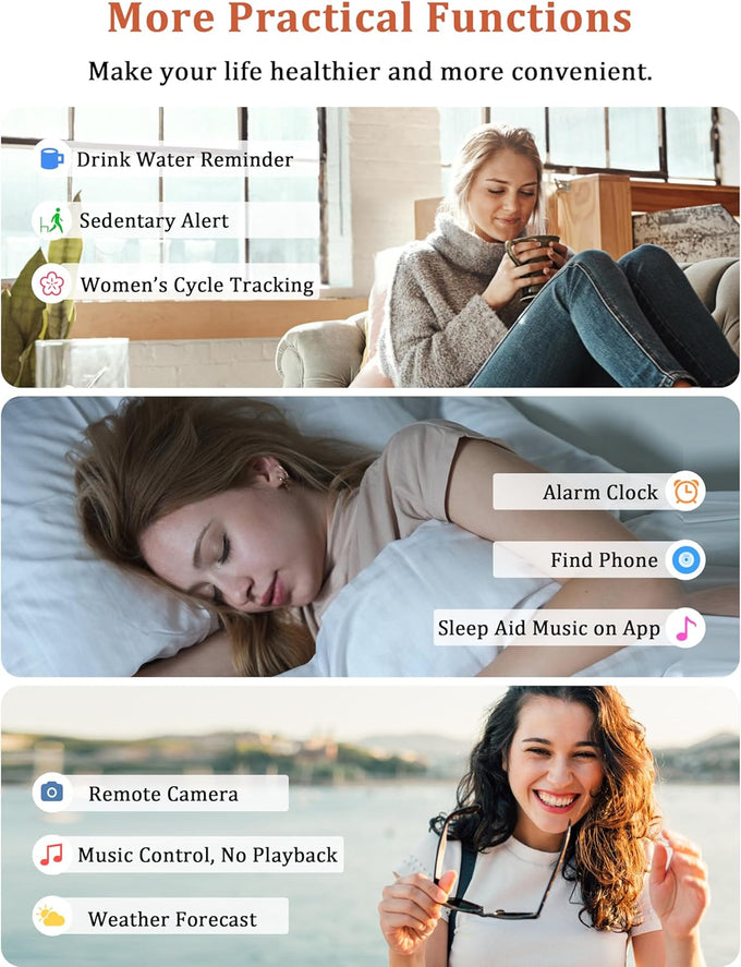 LODIMEKE Smart Watch, Alexa Built-in, Answer/Make Calls 44mm Smartwatch Women Men, 1.83" Sports Watch IP68 Waterproof, Heart Rate SpO2 Sleep Stress Monitor, Step Counter Watch for Android & iOS Phone