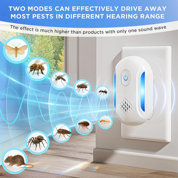 Ultrasonic Mouse & Pest Indoor Repeller Plug-in, Repellent for Mice, Rats, Roaches, Bugs, Ants, Spiders, 2 Mode (5 Pack)