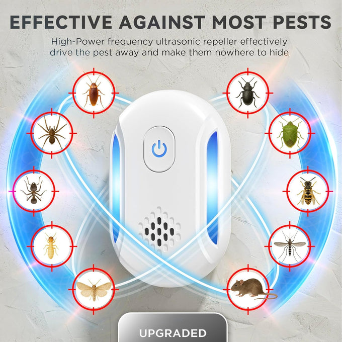 Ultrasonic Mouse & Pest Indoor Repeller Plug-in, Repellent for Mice, Rats, Roaches, Bugs, Ants, Spiders, 2 Mode (5 Pack)