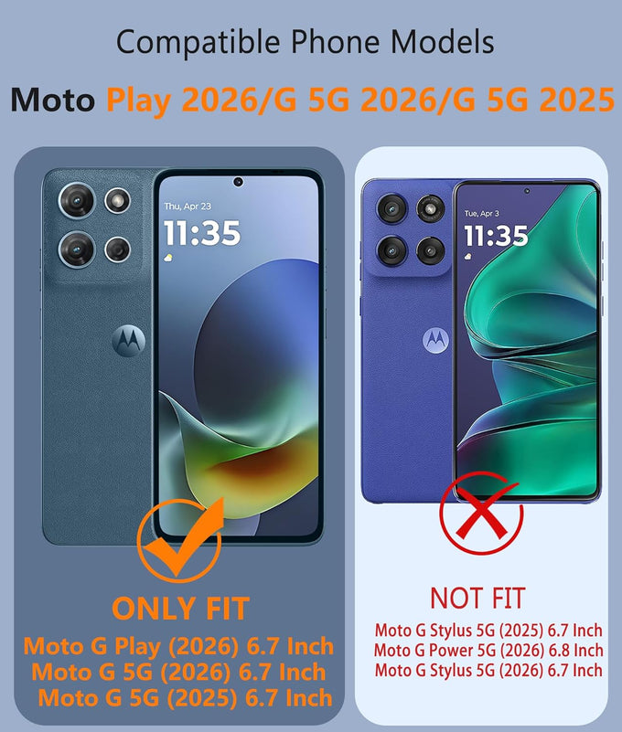 FNTCASE for Moto G 2026/2025 Case: Moto G Play 2026/Moto G Power 2025 Case Dual Layer Military Protective Heavy Duty Cell Phone Cover with Screen Protector Shockproof Rugged Non Slip Textured (Black)