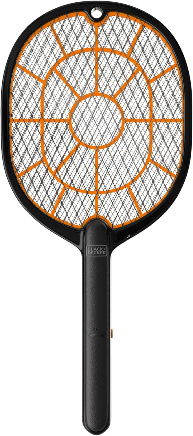 Bug Zapper Racket – Electric Fly Swatter for Gnats, Mosquitoes, & More – Harmless-to-Humans Outdoor Bug Zapper Battery Operated – Handheld Electric Fly Swatter –Indoor Racket