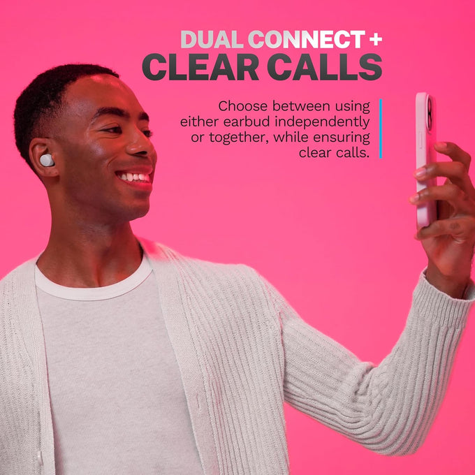 JLab Go Air Pop+ True Wireless Earbuds, in Ear Headphones, Bluetooth Earphones, 35H Playtime Ear Buds, Bluetooth Earbuds with Microphone, USB-C Charging Case, Dual Connect, EQ3 Sound, Cloud White