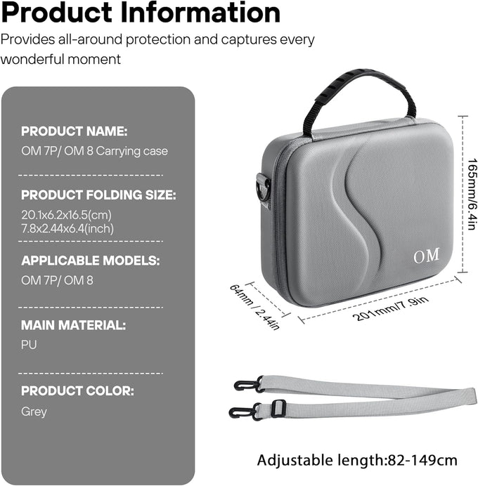 STARTRC PHOTO Osmo Mobile 7P/8 Case, Portable PU Shoulder Bag for DJI OM 7 Pro/OM8 Gimbal Stabilizer Travel Case for DJI Osmo Mobile 8/7/7P Accessories