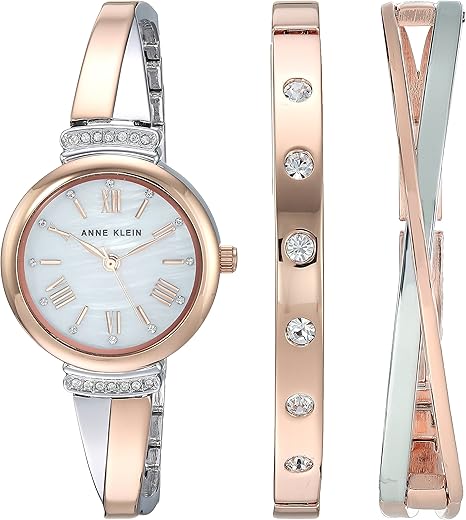 Anne Klein Women’s Crystal Bangle Watch Set AK/2245 – Premium Elegant Timepiece