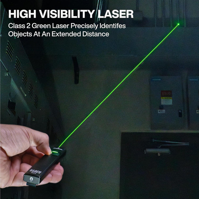 KLEIN TOOLS 56074 EDC Pocket Flashlight with Green Laser, Three Brightness Modes up to 1000 Lumens with Turbo Mode, Built-in Floodlight, <1mW, 510 to 530nm, Class 2, Rechargeable