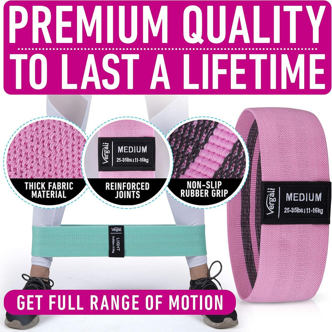 Resistance Bands for Workout - 4 Booty Bands for Women Men Fabric Elastic Bands