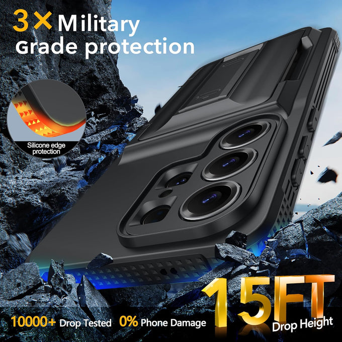 Oterkin for Samsung Galaxy S26 Ultra Wallet Case [4-5 Card Holder] [Kickstand] [RFID Blocking] [Full Camera Protection] [Military Grade Protection] Shockproof Rugged Phone Case for S26 Ultra, Black